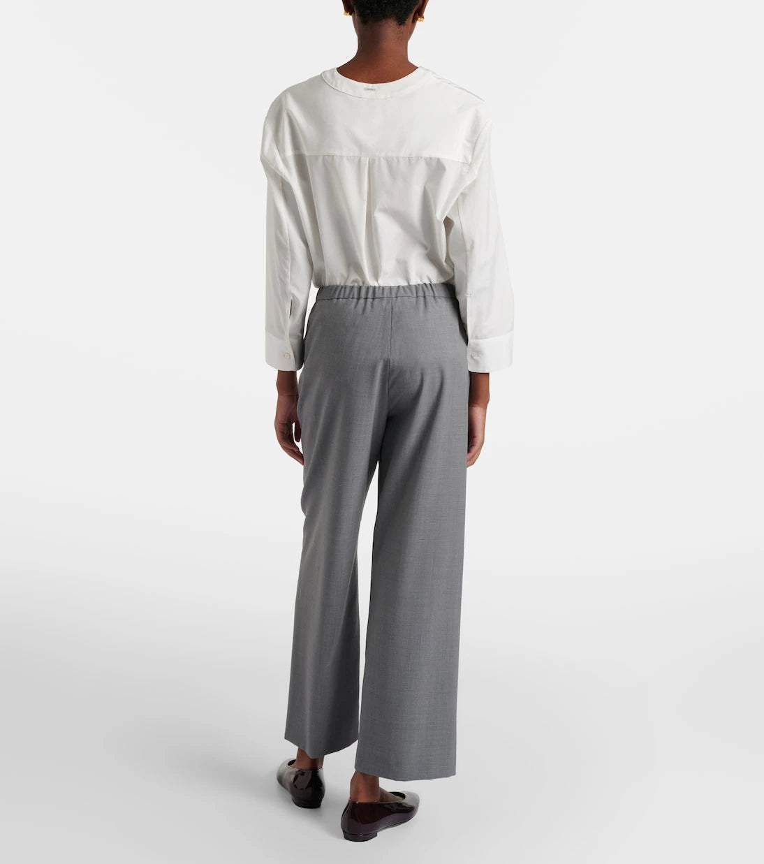 'S Max Mara - بنطلون بايا بأرجل واسعة من مزيج الصوف