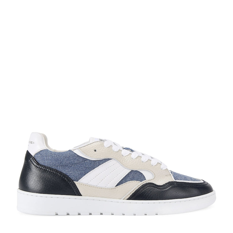 Denim-Leather Benn Sneakers