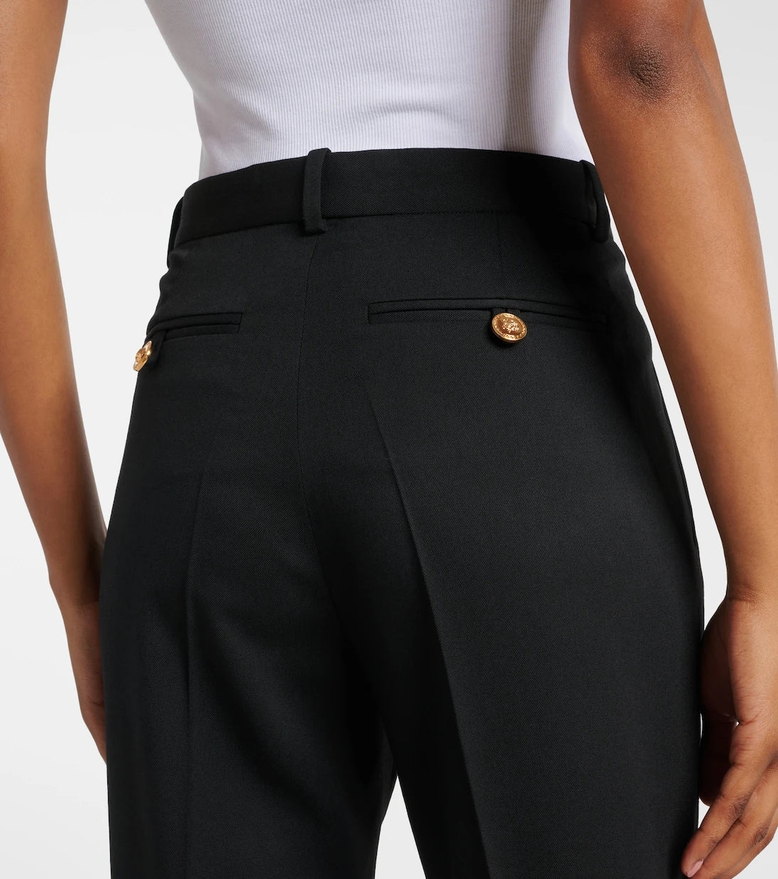 Versace - High-rise wool-blend flared pants