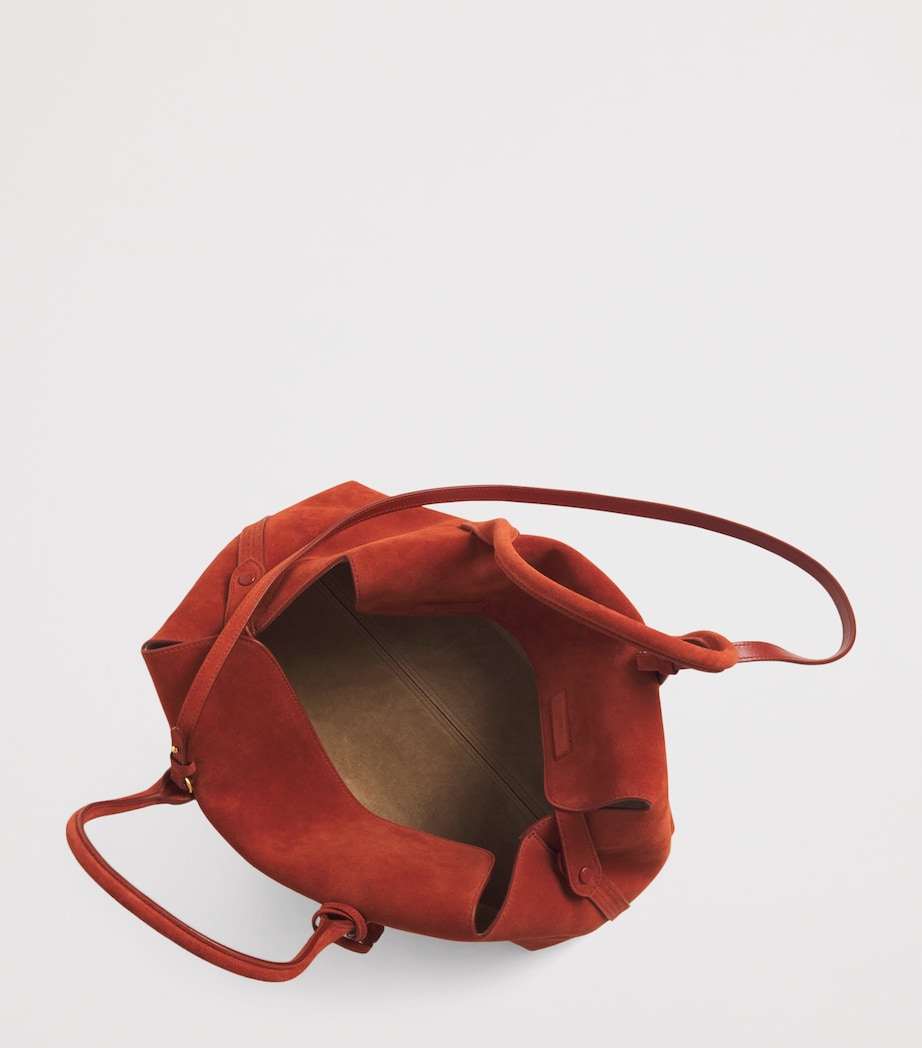 Medium Suede Bellport Top-Handle Bag