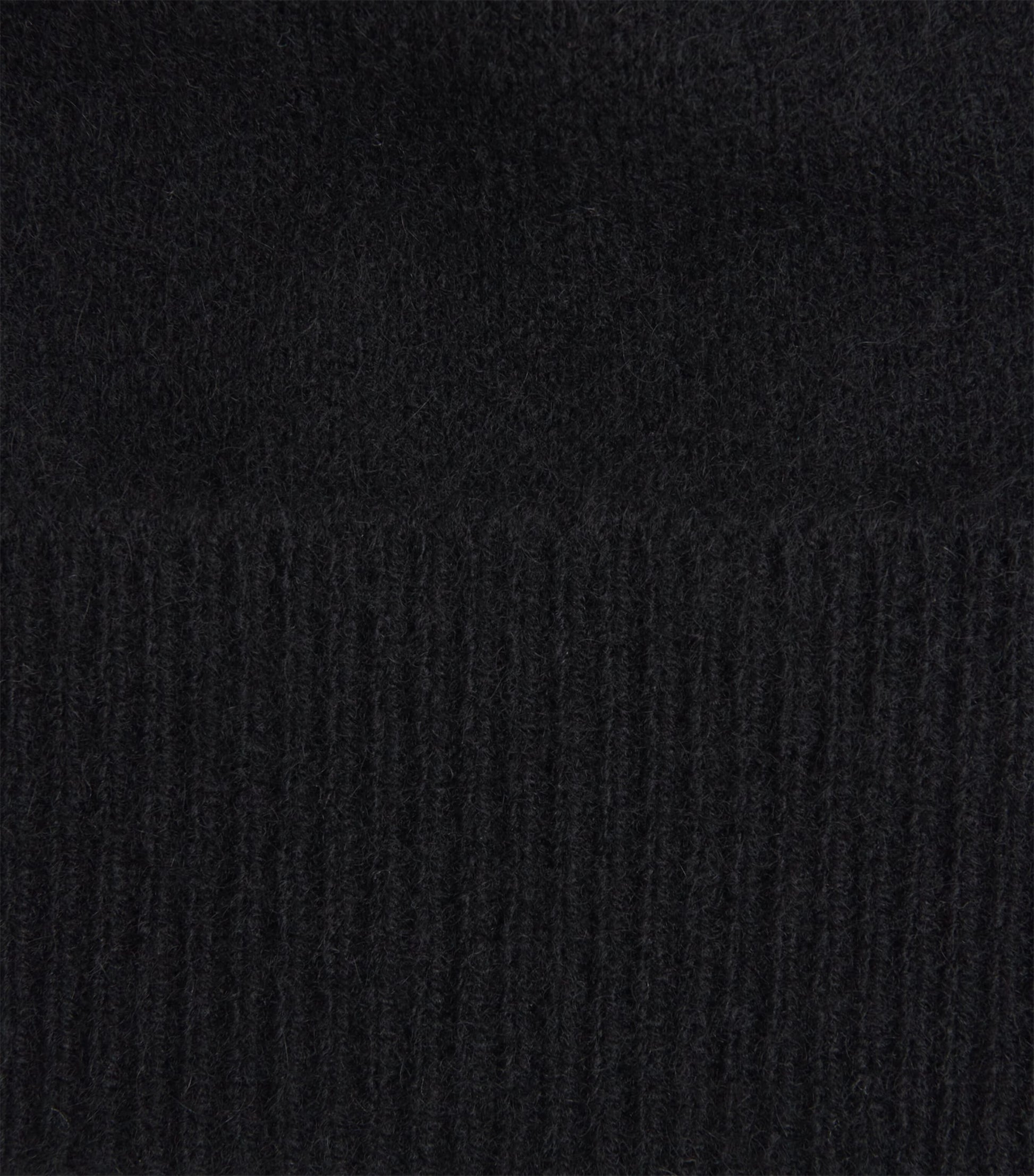 Black Cashmere Brushed Beanie