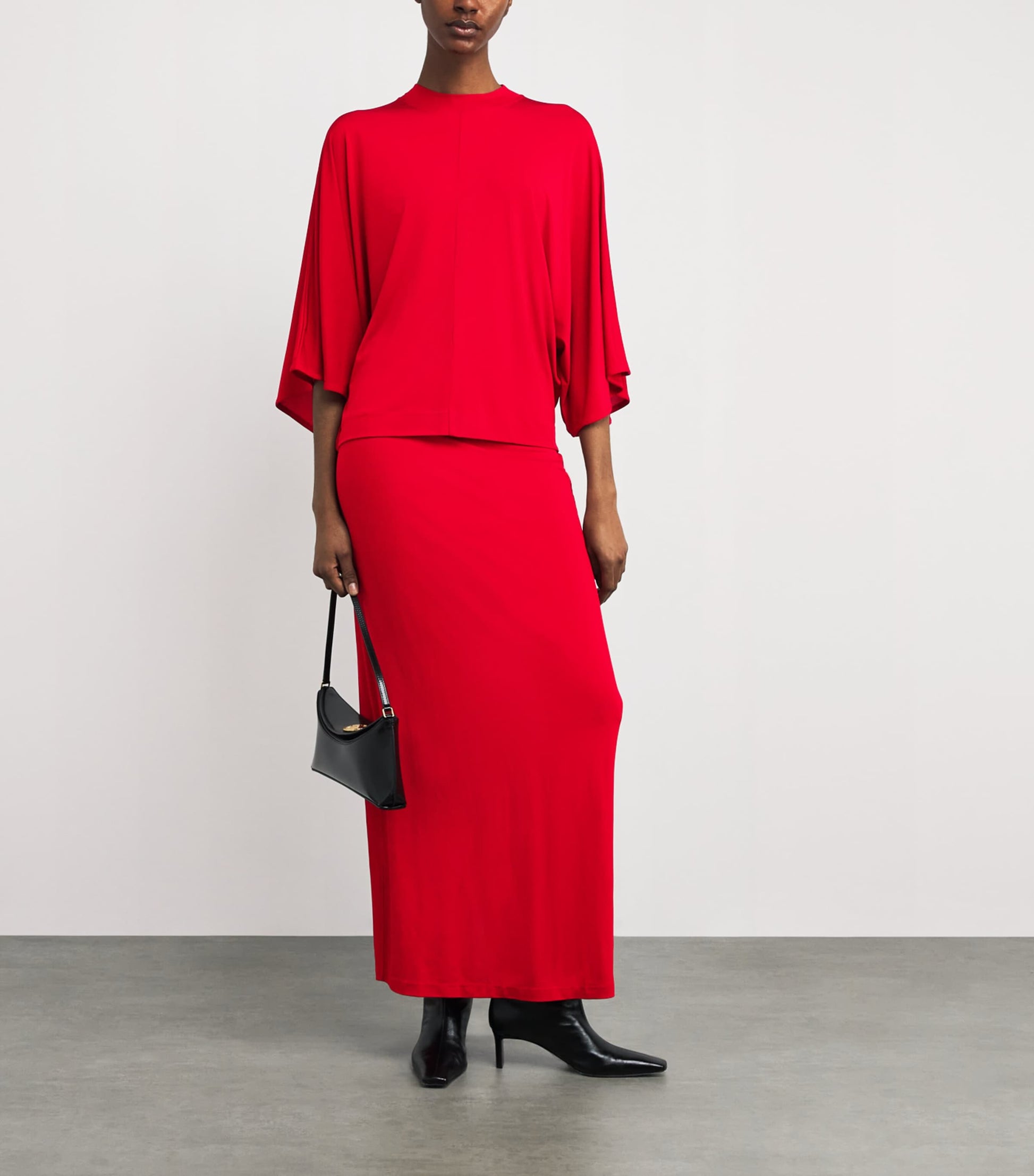 House Of Dagmar Red Cape-Sleeve Blouse