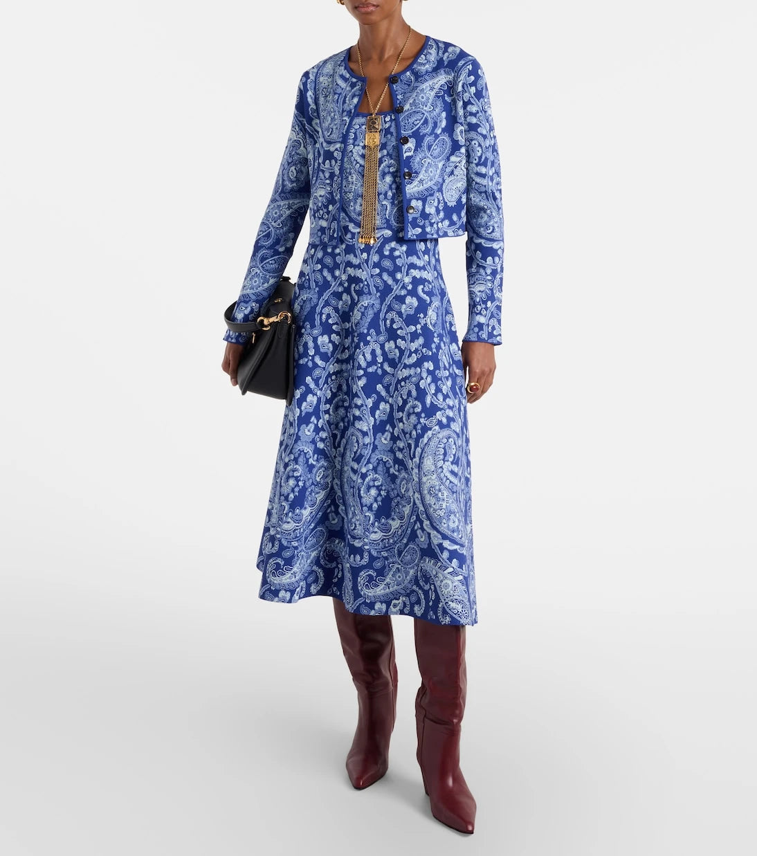 Etro - كارديجان جاكار قصير بنقشة البيزلي