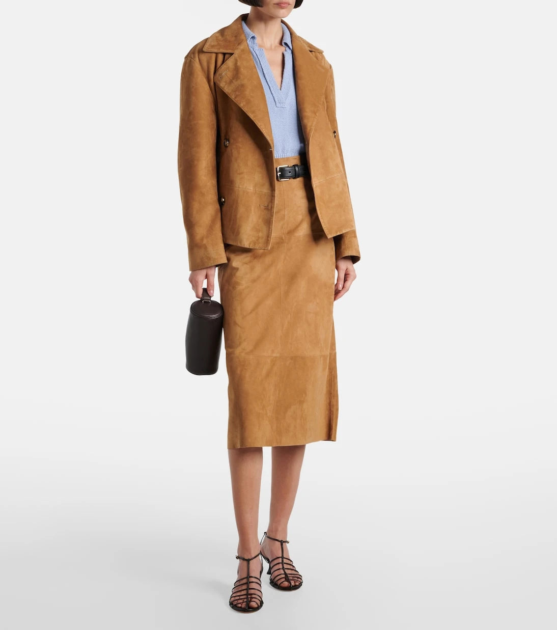 Proenza Schouler - تنورة جلد متوسطة الطول