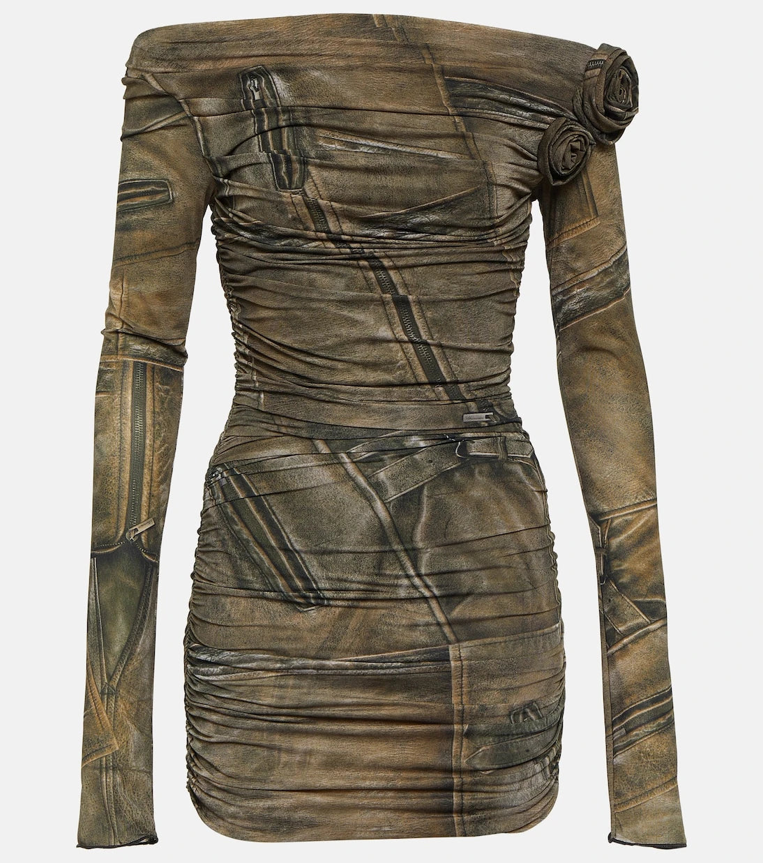 Blumarine - Printed off-shoulder minidress