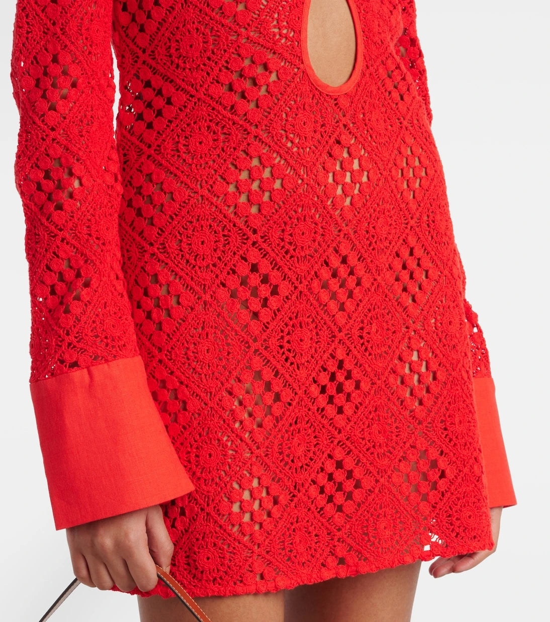 SIR - Rayure crochet cotton minidress