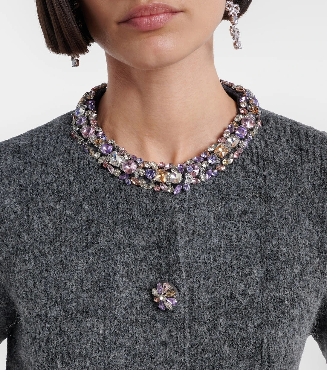 Self-Portrait - Belted embellished cardigan