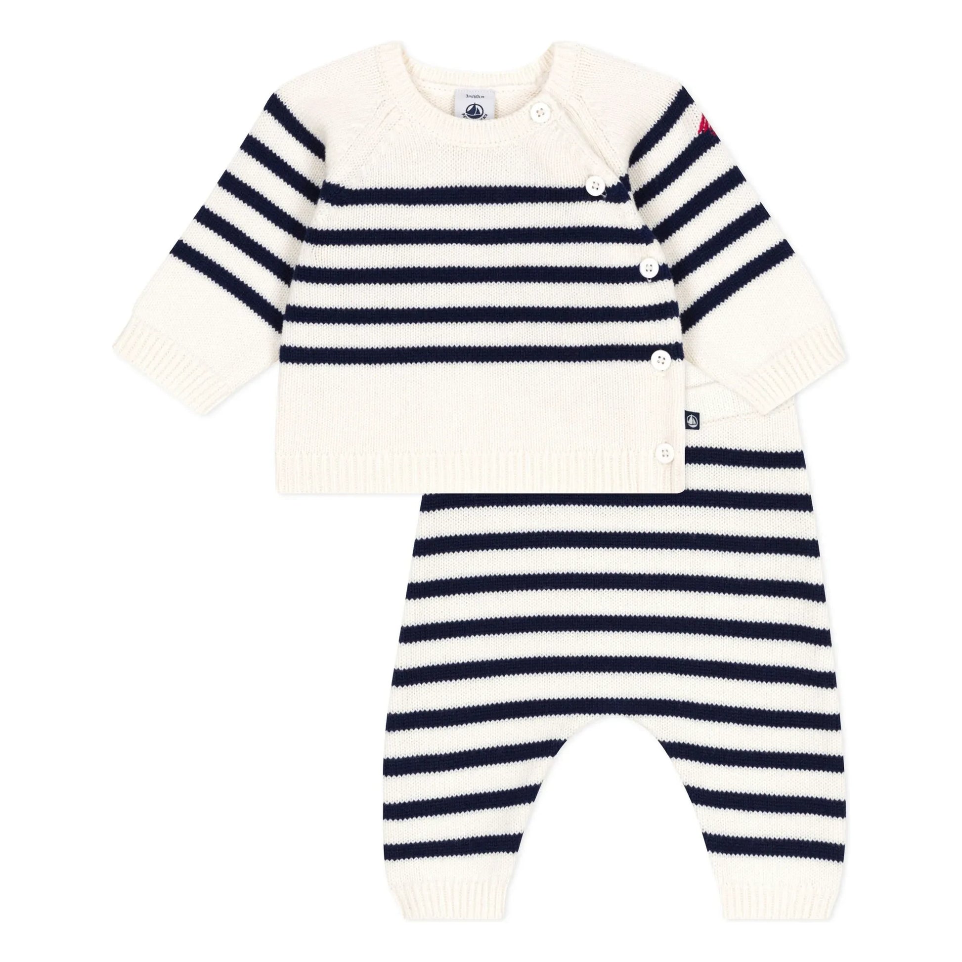Petit Bateau - Wool Sailor Sweater and Pants Set | Ecru