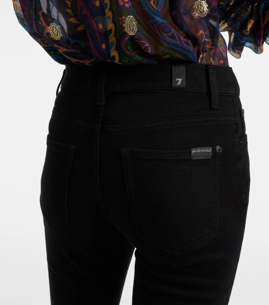 7 فور أول مانكايند - بنطلون جينز بقصة بوت كات متوسطة الارتفاع