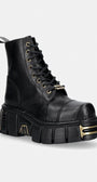 New Rock кубинки дамски от кожа CRUST NEGRO, TOWER NEGRO ORO VIEJO