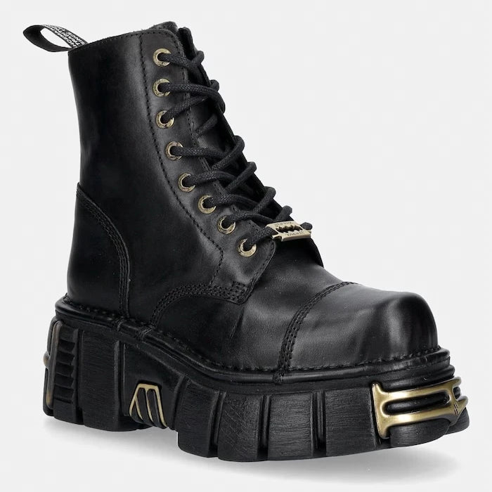 New Rock deri kadın botları CRUST NEGRO, TOWER NEGRO ORO VIEJO