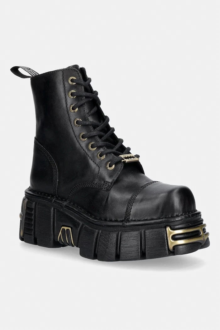 New Rock deri kadın botları CRUST NEGRO, TOWER NEGRO ORO VIEJO