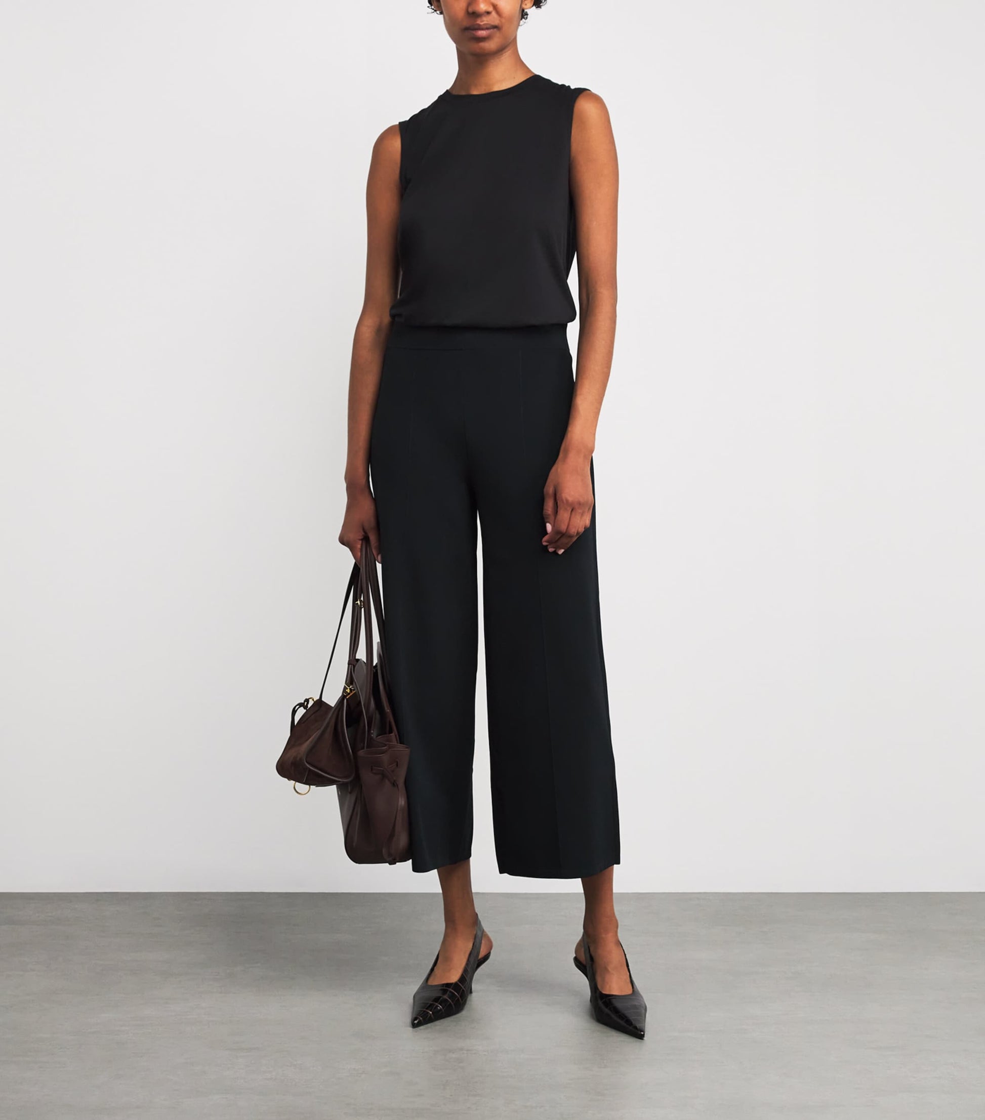 Cotton-Silk Tank Top BLACK