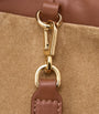 LOEWE Brown Leather Stripe Flamenco Clutch Bag