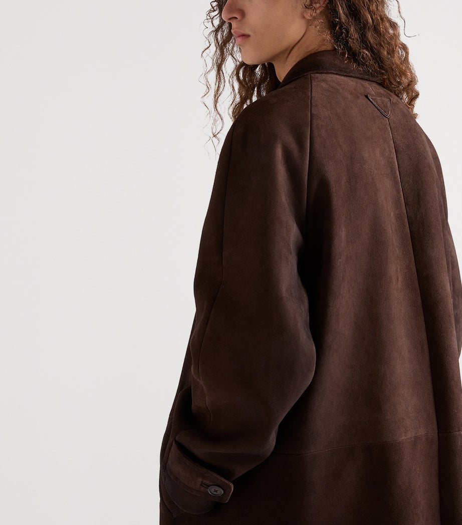 Brown Suede Trench Coat