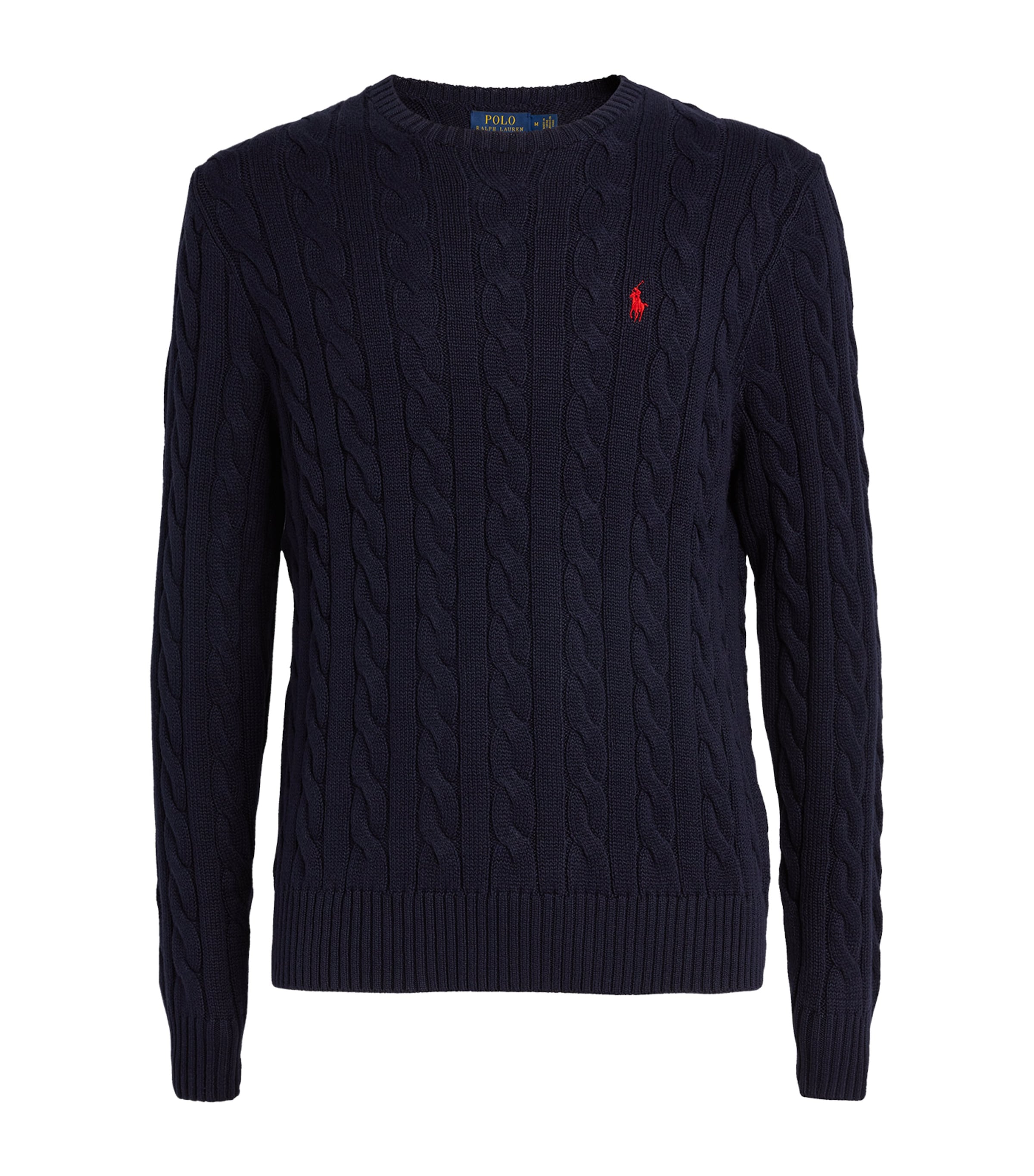 Navy Cotton Cable-Knit Sweater