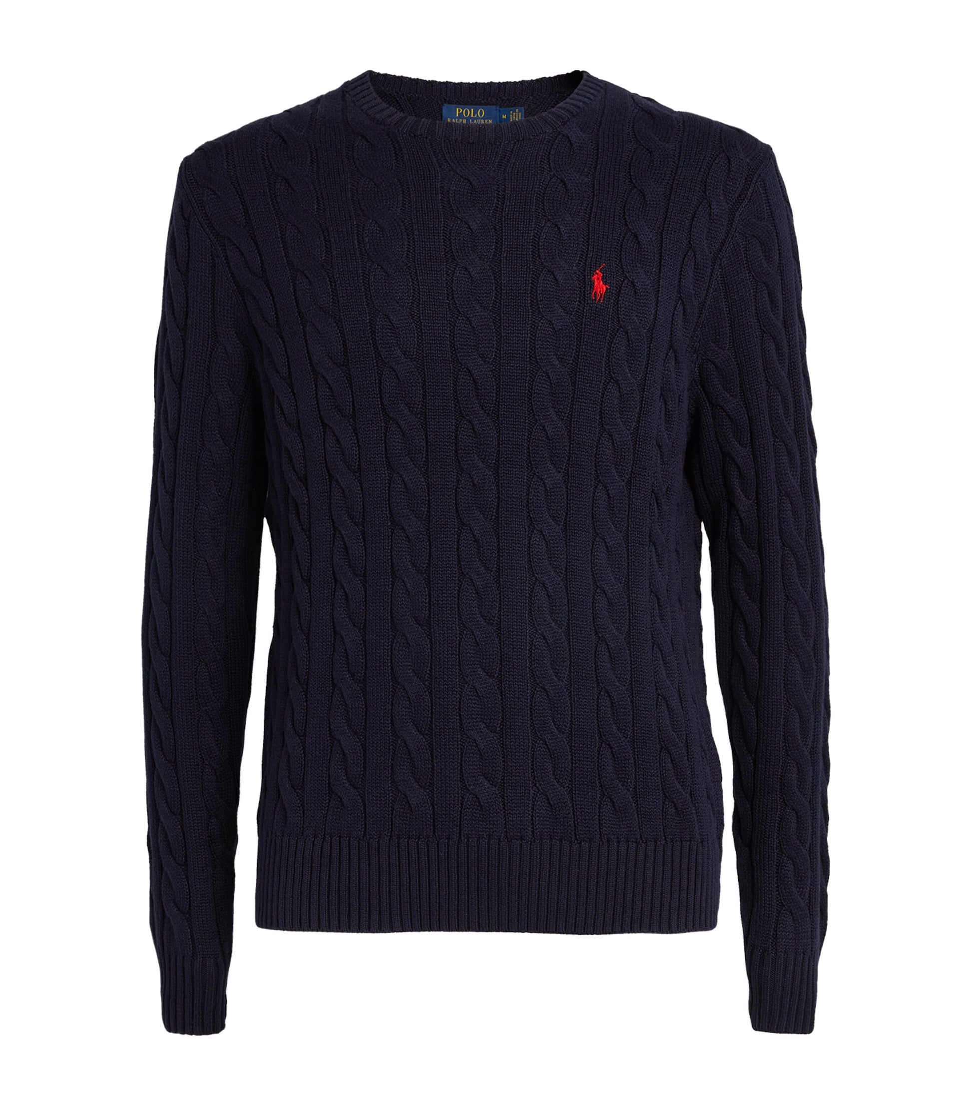Navy Cotton Cable-Knit Sweater