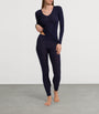 Navy Woolen Silk Leggings