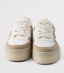 Prada Neutral Nappa Leather Downtown Sneakers