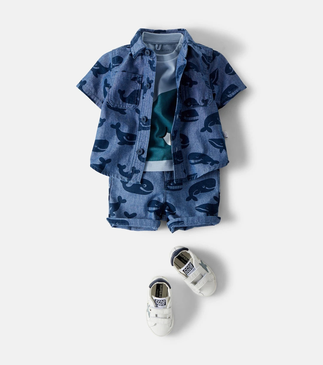 Stella McCartney Kids - Baby printed denim shorts