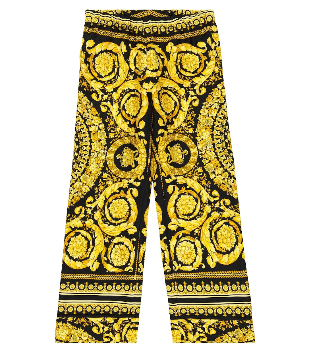 Versace Kids - Barocco wide-leg silk twill pants