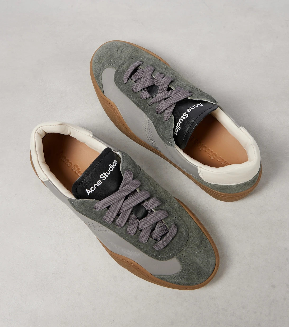 Acne Studios - Bars suede and leather sneakers