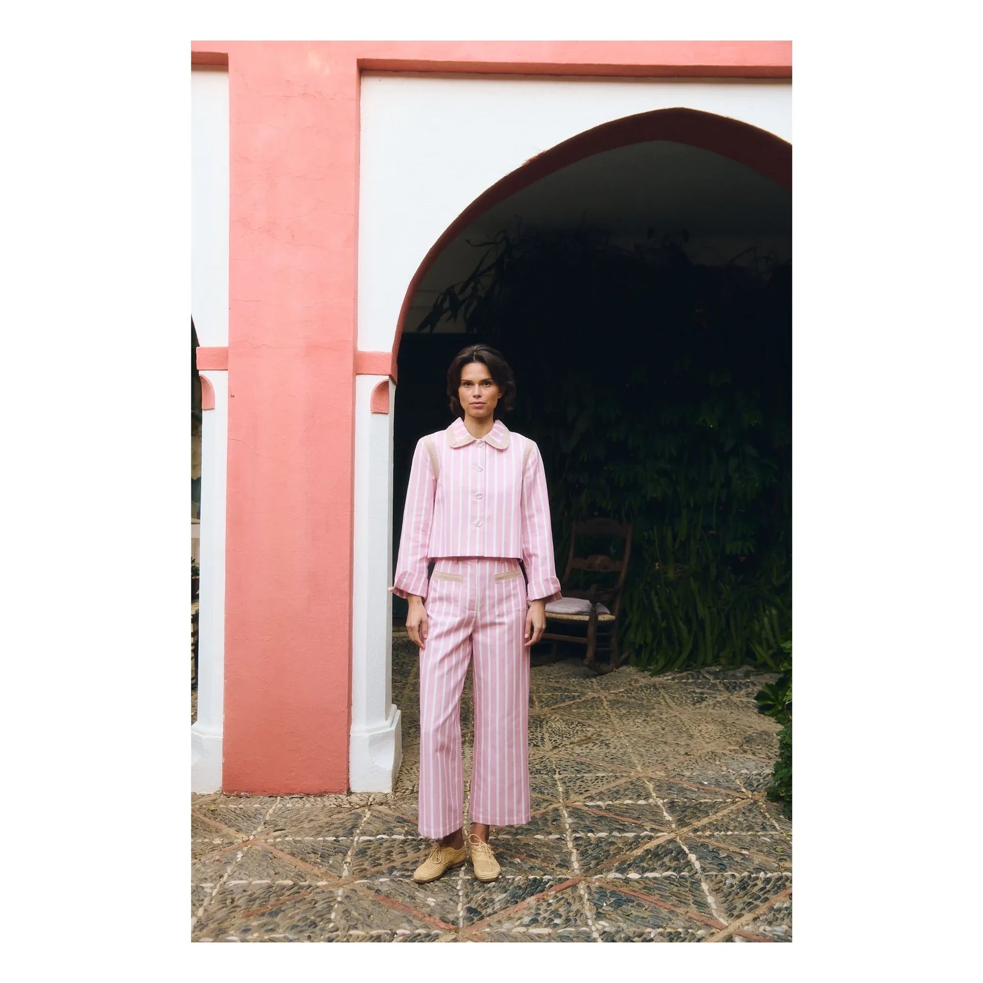 Maria de la Orden - Clover Cotton Stripes Jacket | Pink