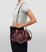 LOEWE Burgundy Leather Flamenco Purse