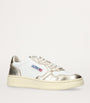 Autry Gold Metallic Leather Medalist Low-Top Sneakers