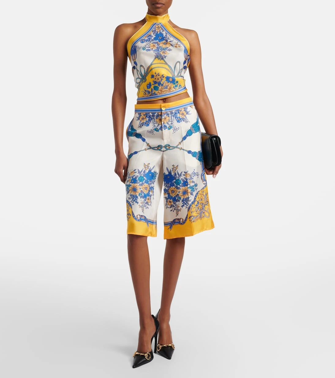 Gucci - Floral silk twill Bermuda shorts