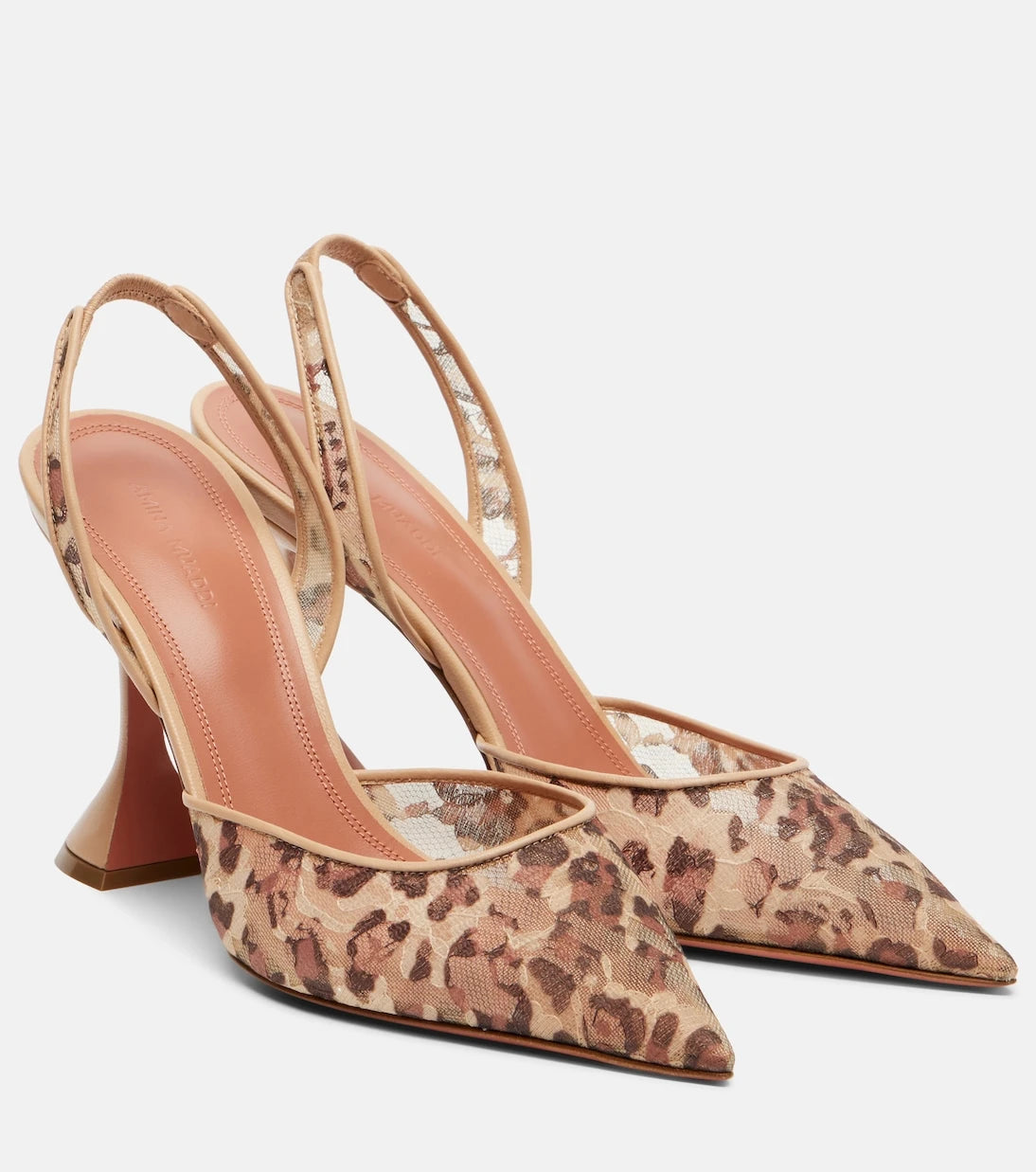 Amina Muaddi - Holli 95 leopard-print slingback pumps