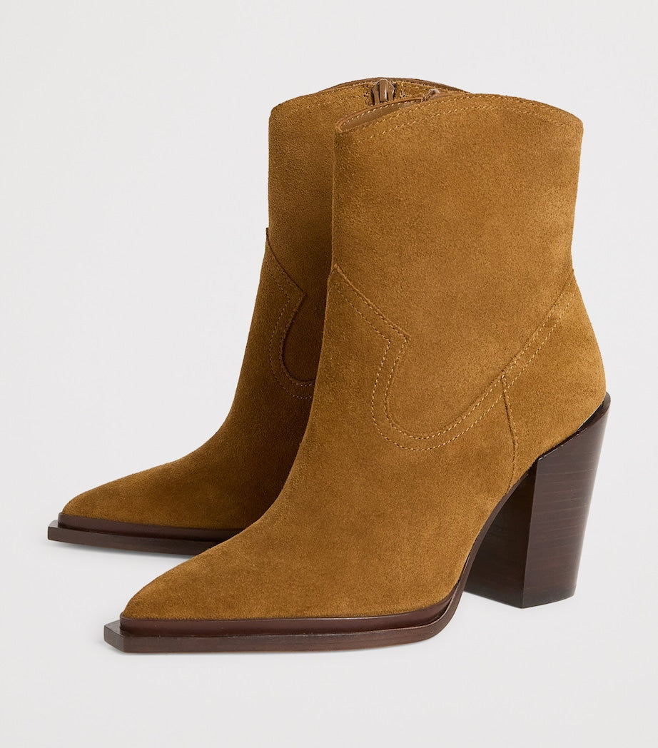 PAIGE Brown Suede Posey Ankle Boots 85