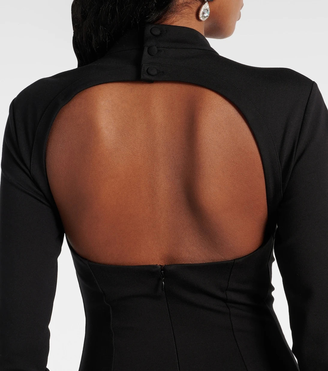 Area - Embellished cutout ponte jersey minidress