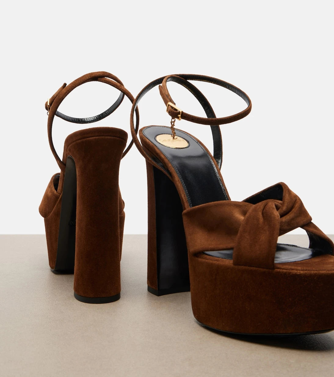 Saint Laurent - Franciane leather platform sandals