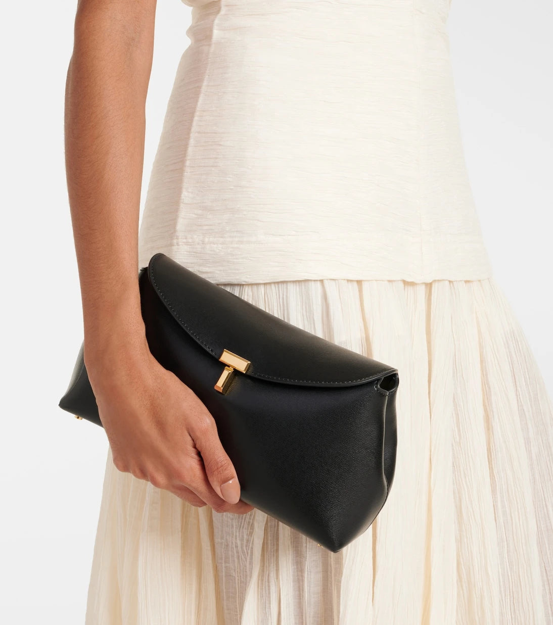 Toteme - T-Lock Small leather clutch