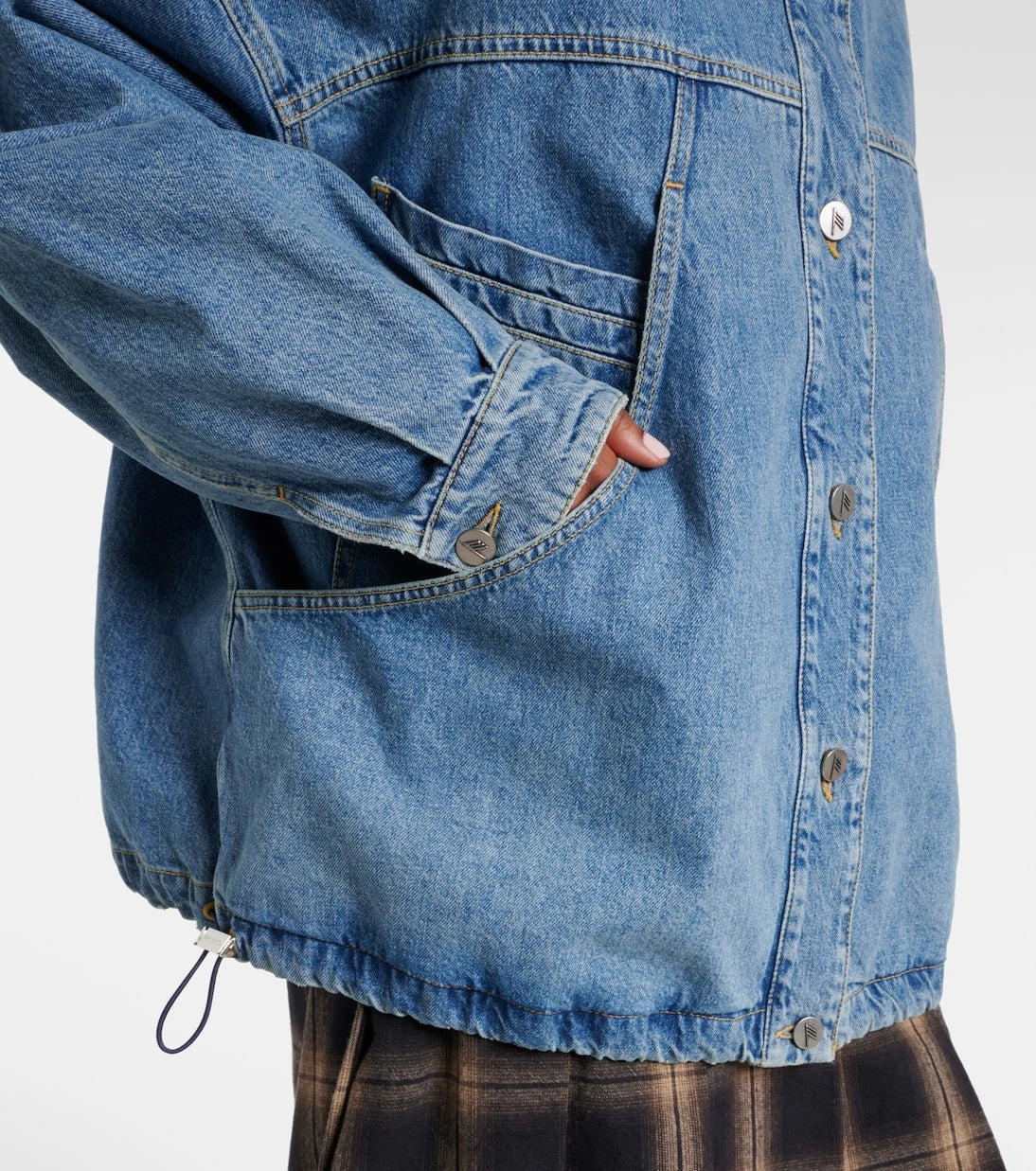 The Attico - Oversized denim bomber jacket