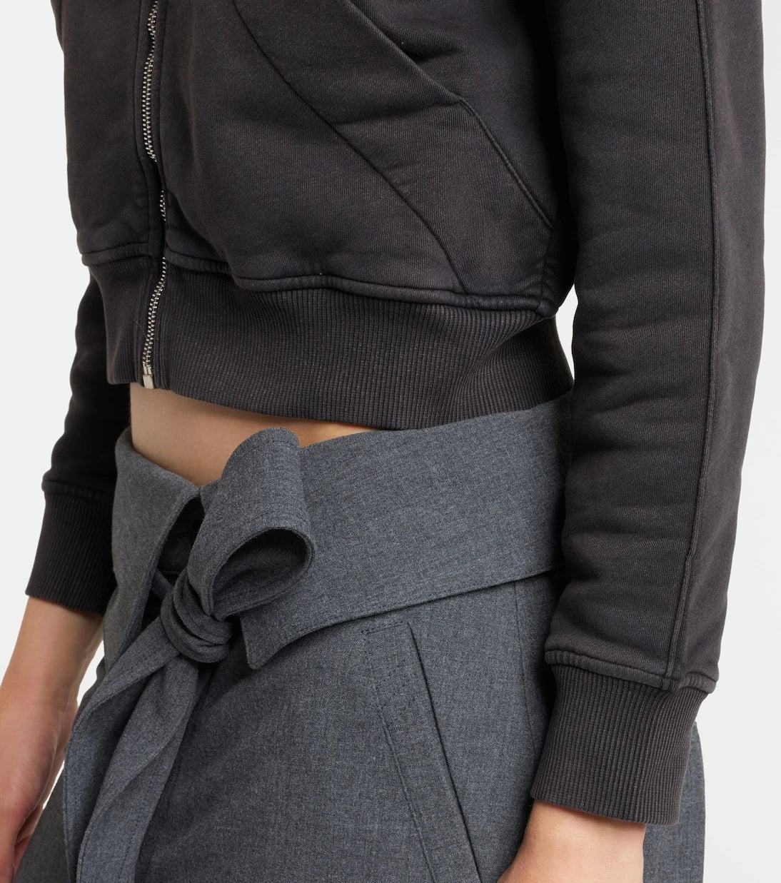 The Attico - Cropped cotton sweatshirt