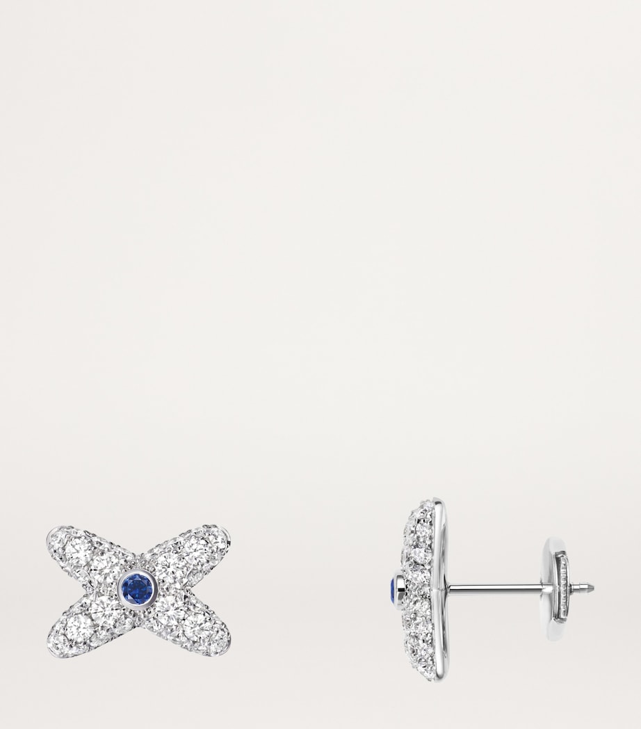 White Gold, Diamond and Sapphire Jeux de Liens earrings