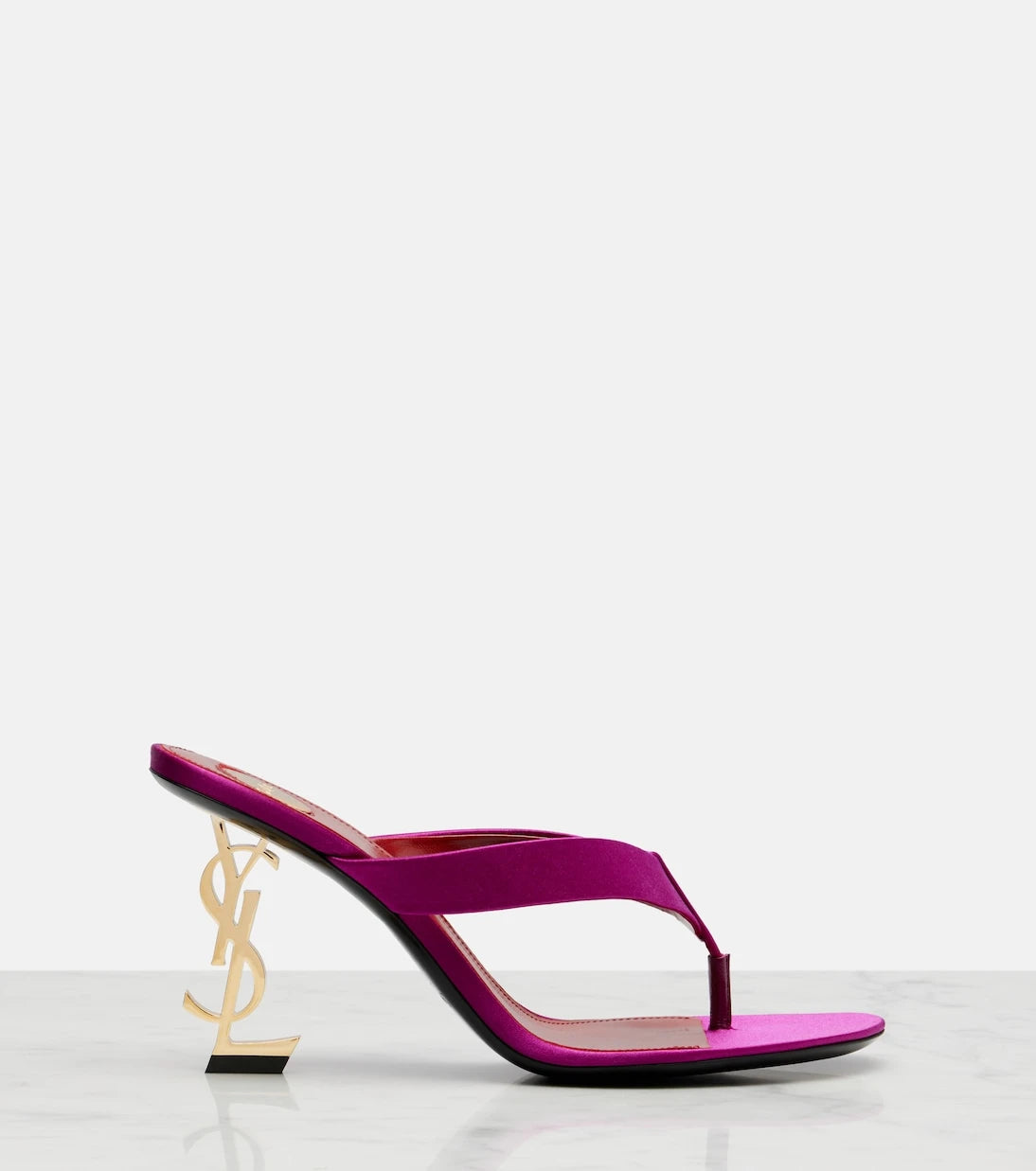 Saint Laurent - Opyum crêpe satin thong sandals