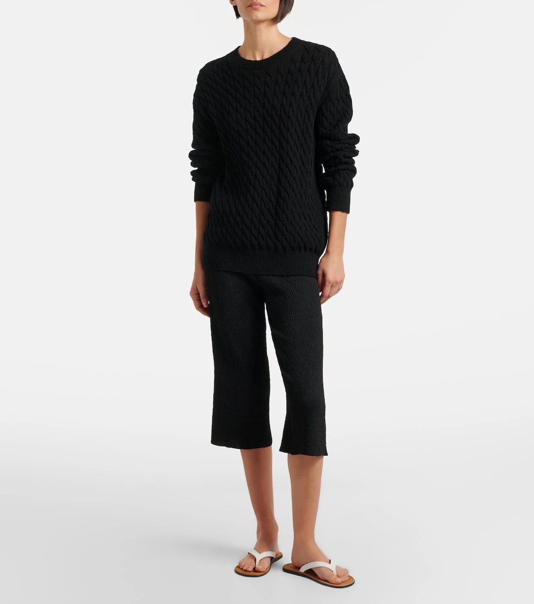 The Row - Orus cable-knit cotton and linen sweater