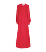 Valentino Red Silk Maxi Shirt Dress