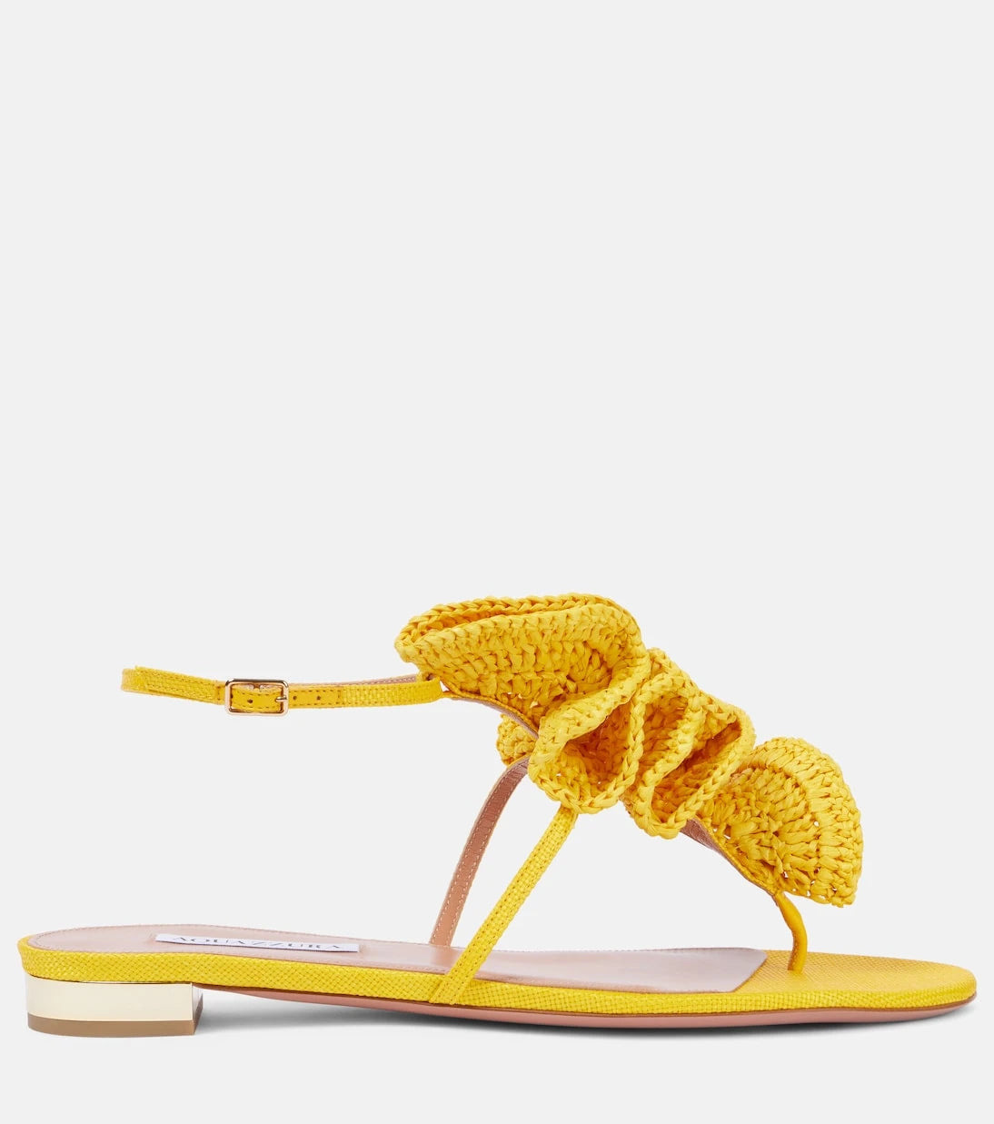 Aquazzura - Noches Tropicales raffia thong sandals
