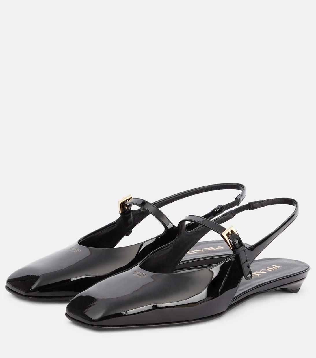 Prada - Patent leather slingback flats