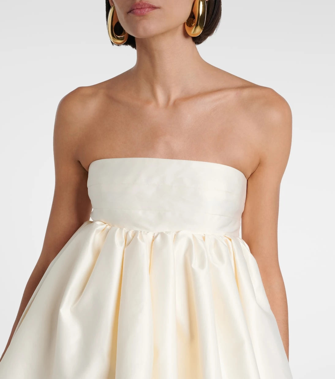 Rotate - Strapless twill minidress