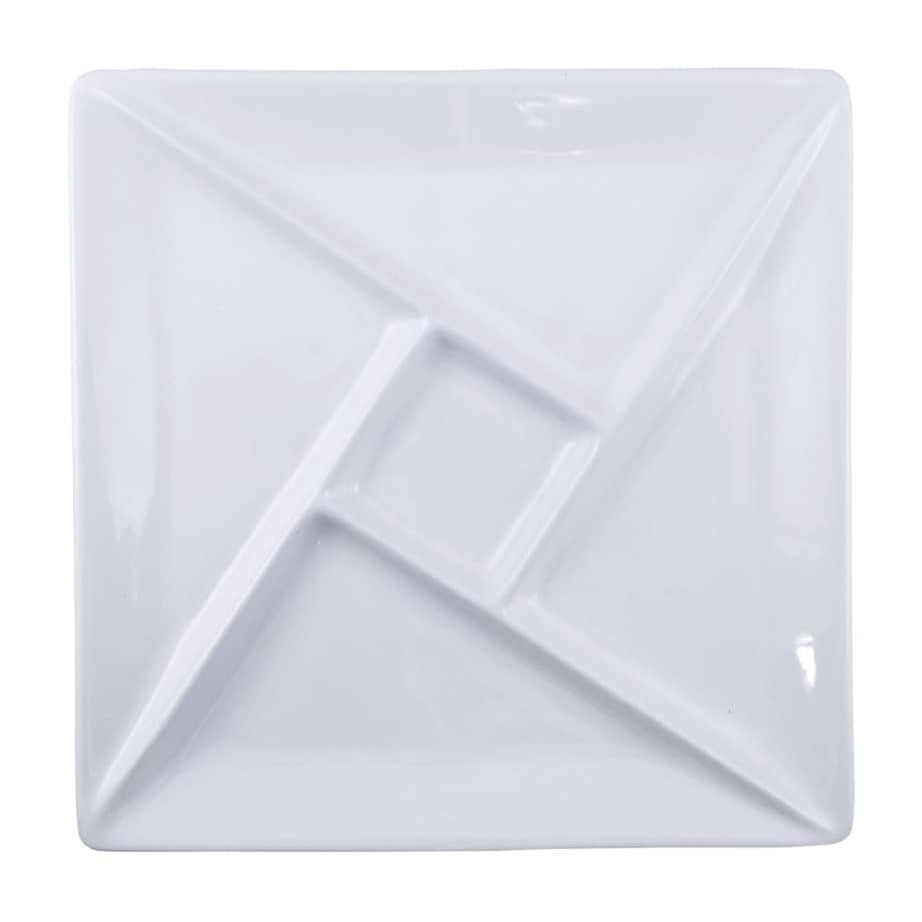 SWISSMAR Set of 4 Ceramic Square Fondue Plates (26.5cm)