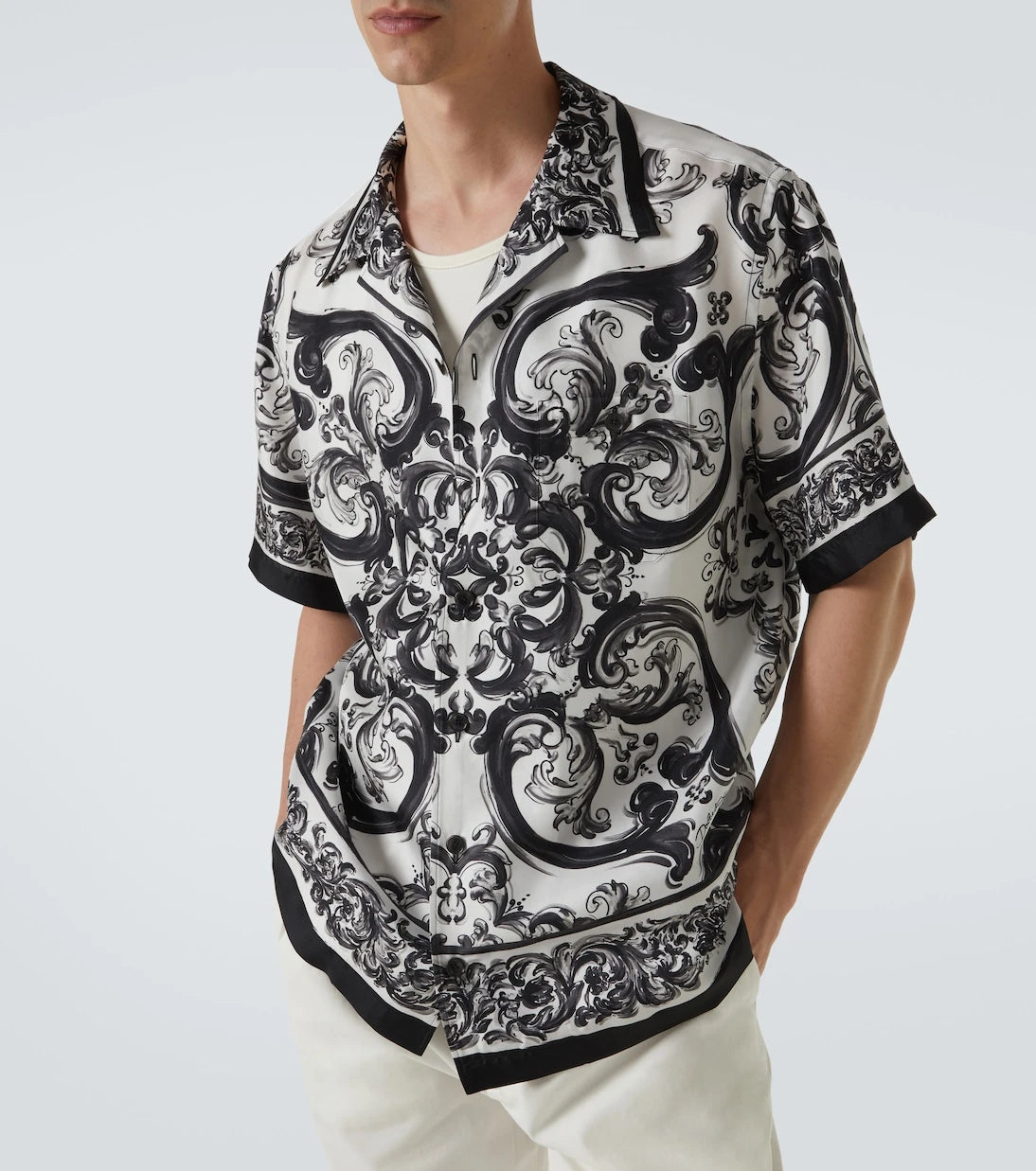 Dolce&Gabbana - Majolica silk twill bowling shirt