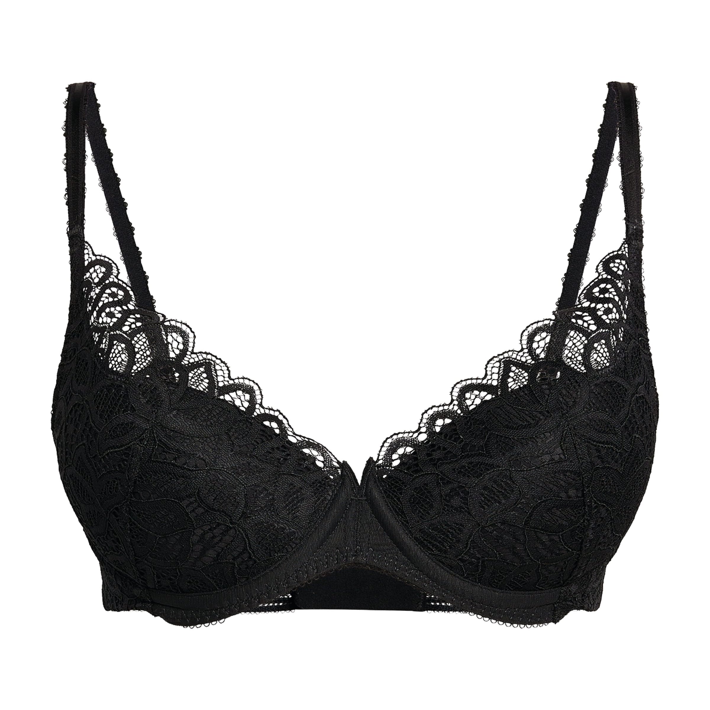 Black Raffine Plunge Bra