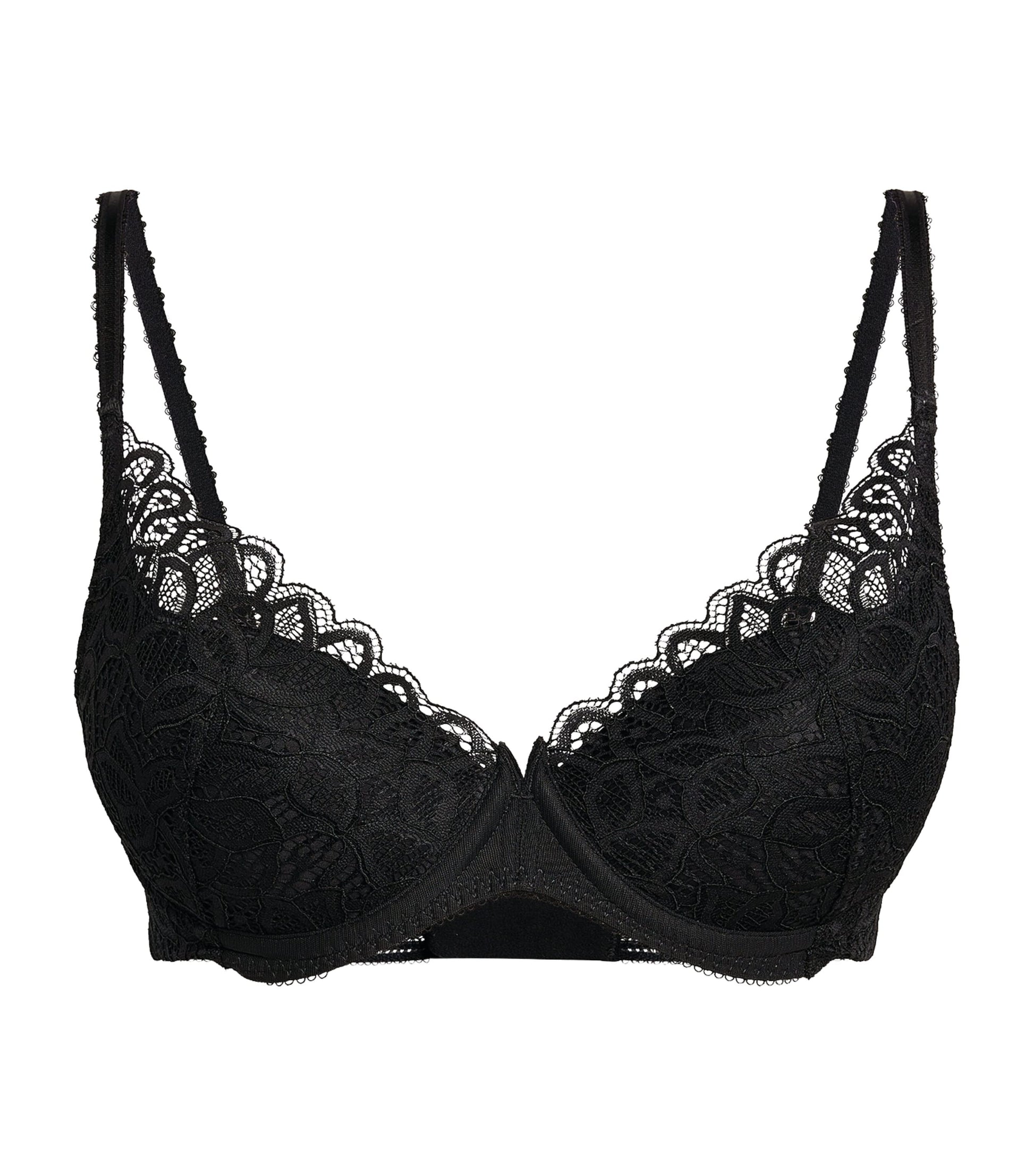 Black Raffine Plunge Bra