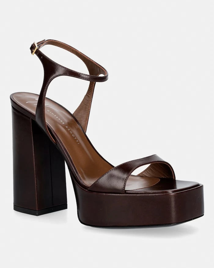 Giuseppe Zanotti сандали с дебел ток от кожа Biarritz