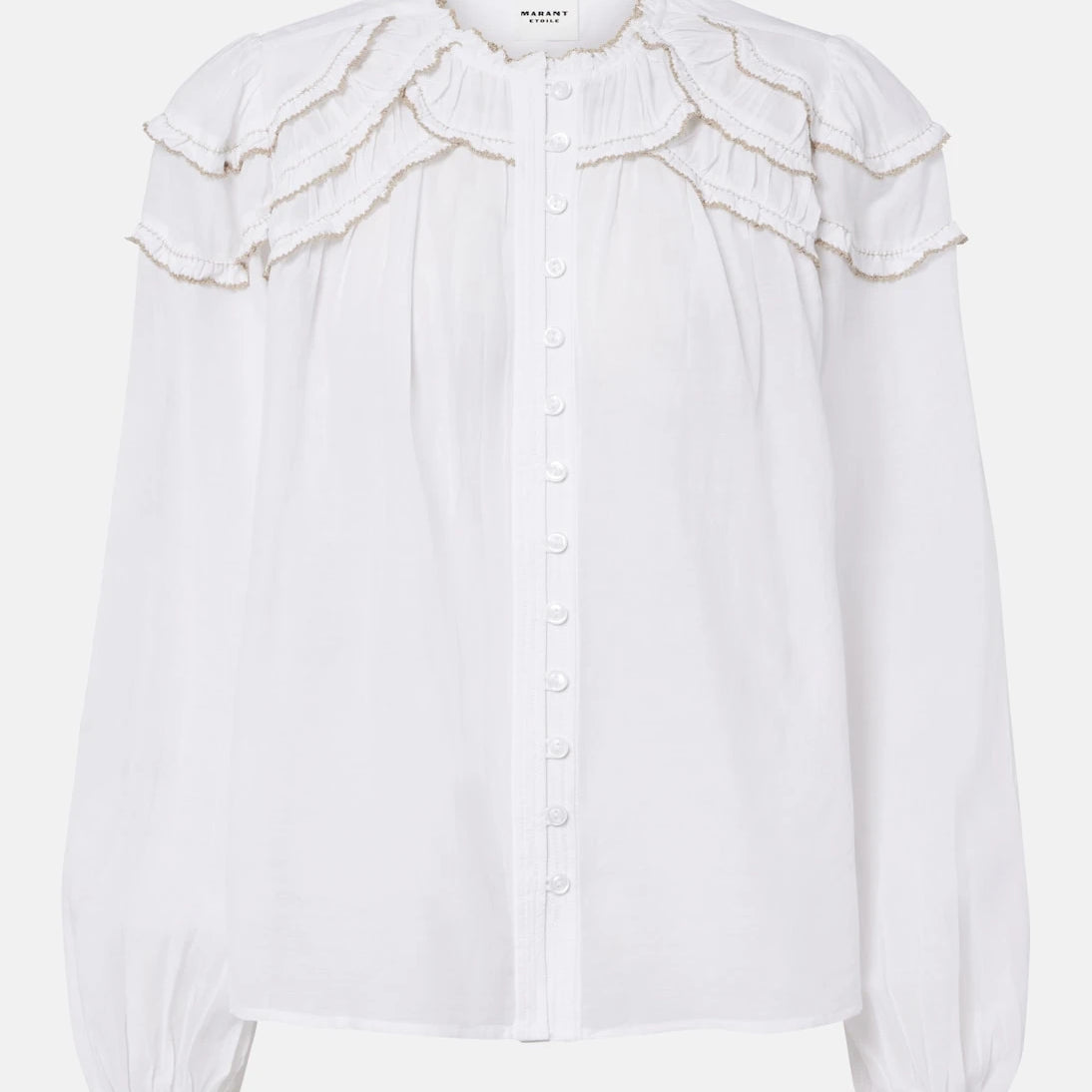 Marant Etoile - Christa ruffled cotton-blend blouse